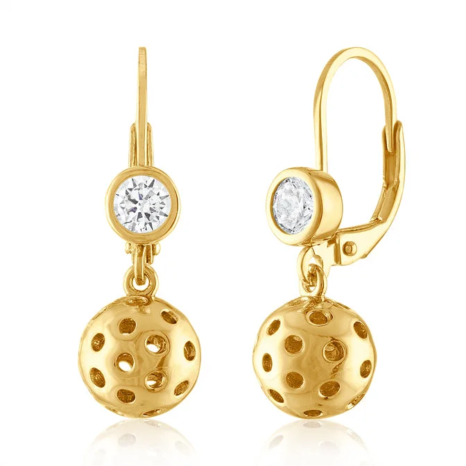 women's baroque pearl earrings-3-D Pickle Ball Earring Collection