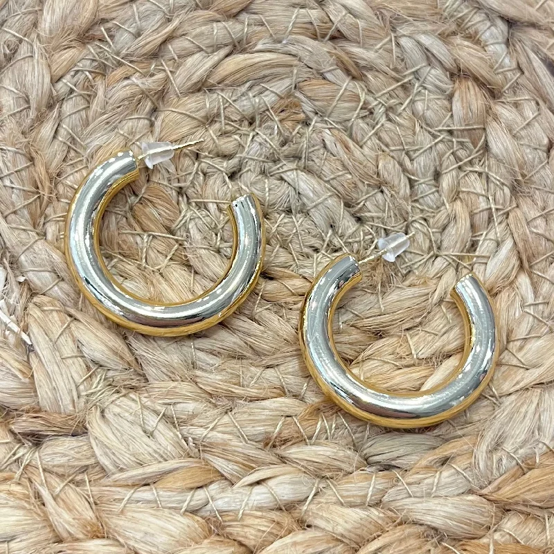 women's twisted hoop earrings-Ella Thick Medium Hoops