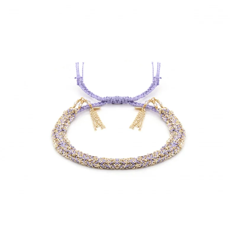 women's delicate bracelets-Lilac Fringe Bracelet