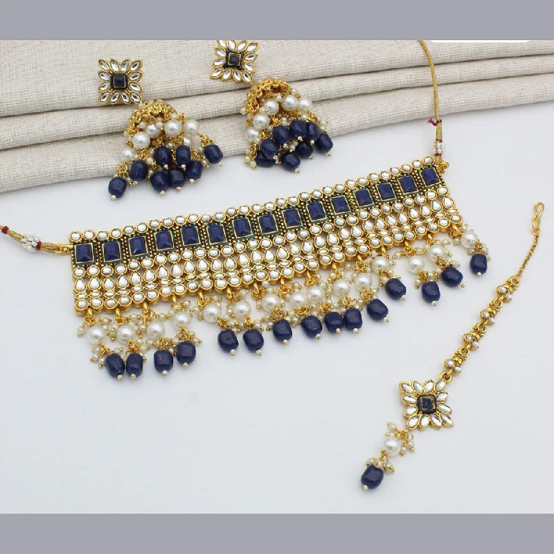 women’s layered necklaces-Manisha Jewellery Gold Plated Kundan Necklace Set