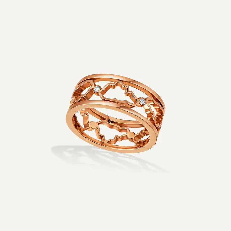 women’s affordable rings-Allusia Love Band 18K Rosegold Ring w. Diamonds