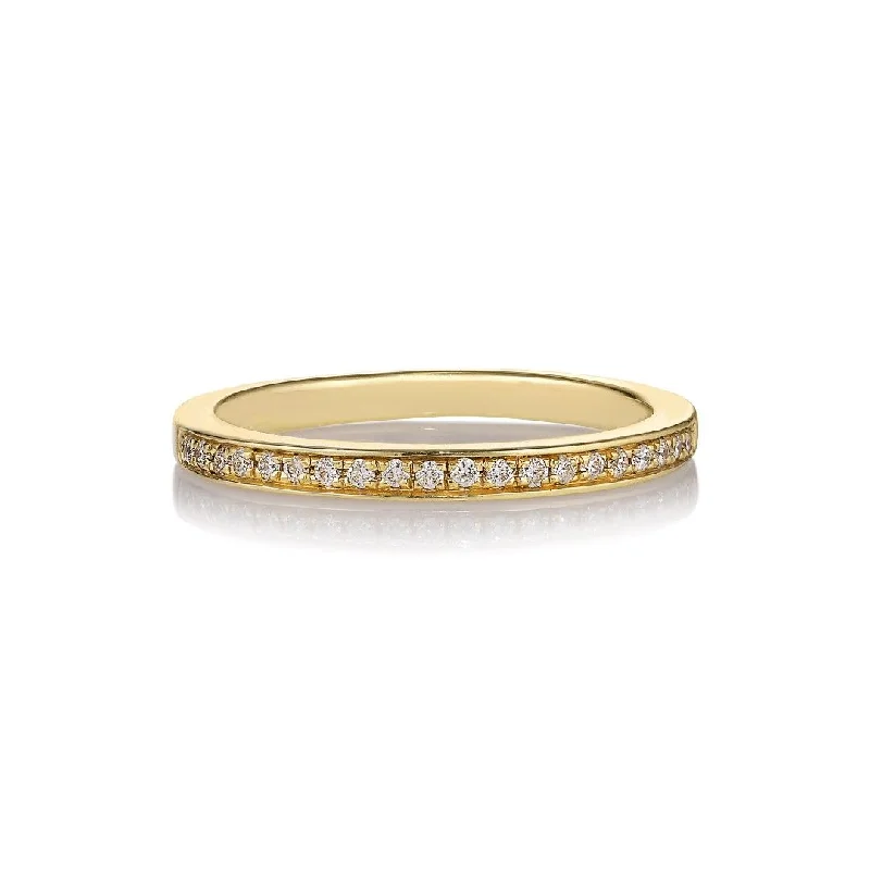 women’s engagement rings-Tina Pavé Yellow 14K Gold Ring w. Diamonds