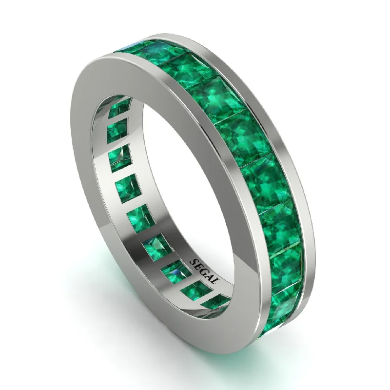 women's luxury engagement rings-4.5 Ct Emerald Princess Channel Wedding Ring - Viviana No. 6