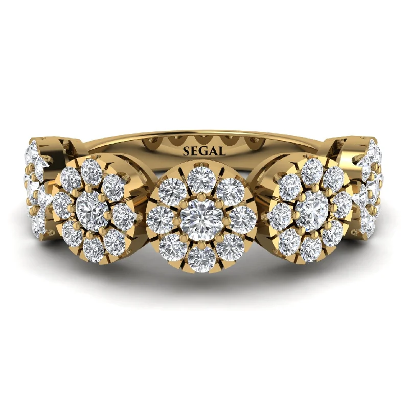 women's simple engagement rings-Diamond Blossom Of Eternity Wedding Ring - Yaretzi No. 1