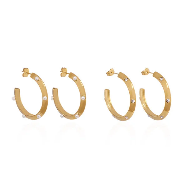 women's asymmetrical earrings-Diamonds Are Forever Hoop