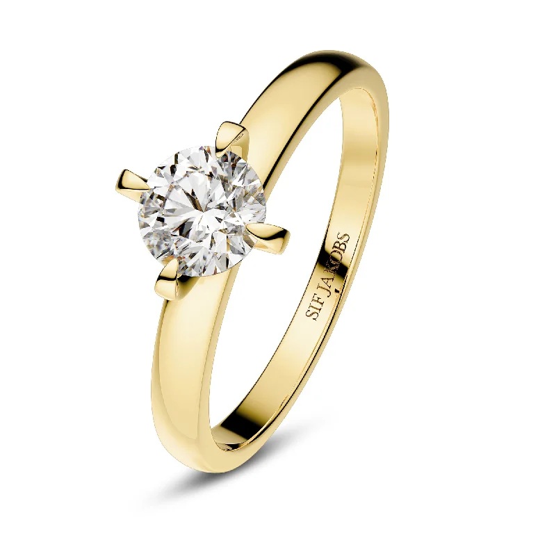 women’s cushion halo rings-Venice Solitaire 14K Gold Ring w. Lab-Grown Diamond