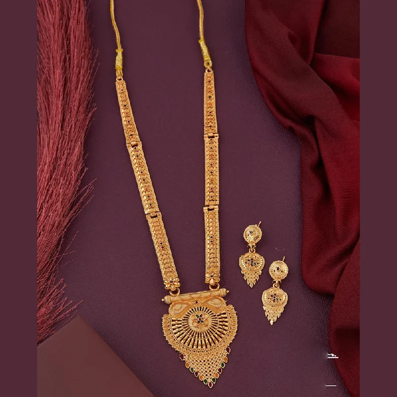 women’s moon pendant necklaces-Kalpna Sales Gold Plated Meenakari Necklace Set