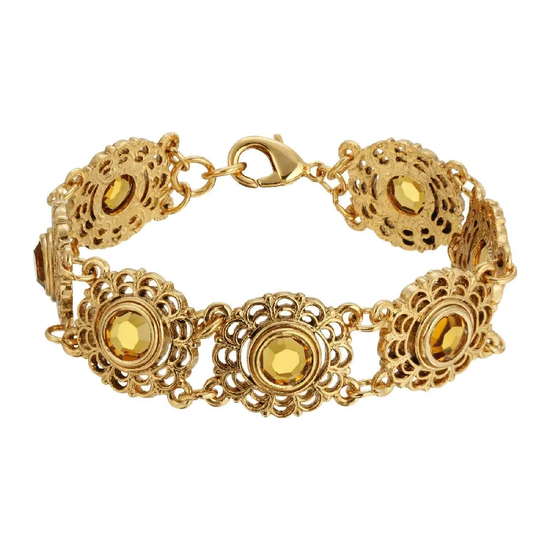 women's sunstone bracelets-1928 Jewelry Decoratifs Austrian Crystal Link Bracelet