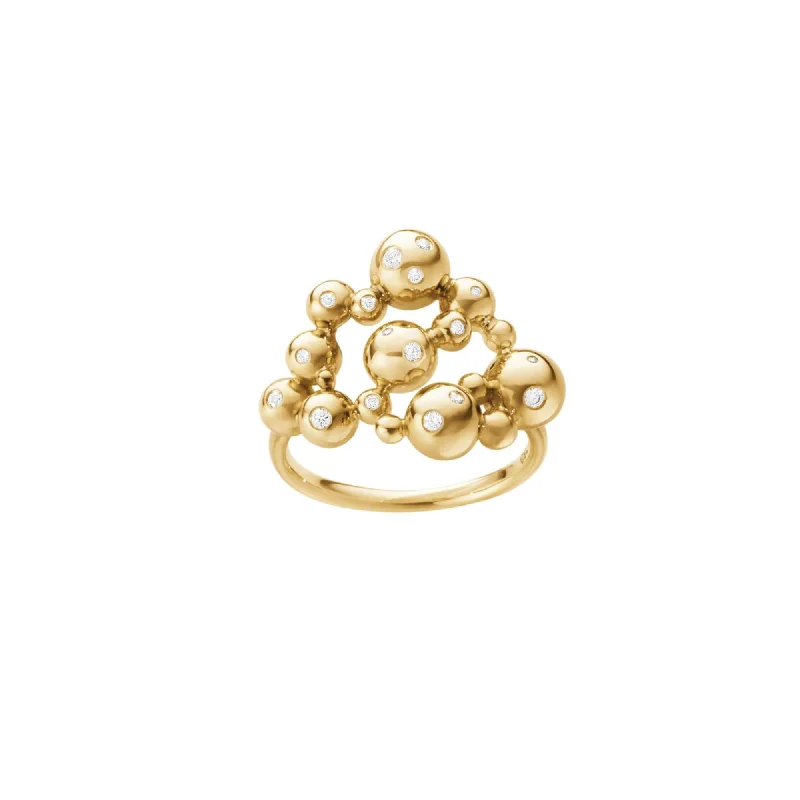 women’s gold and diamond rings-Moonlight Grapes 18K Goldpearls Ring w. Diamonds