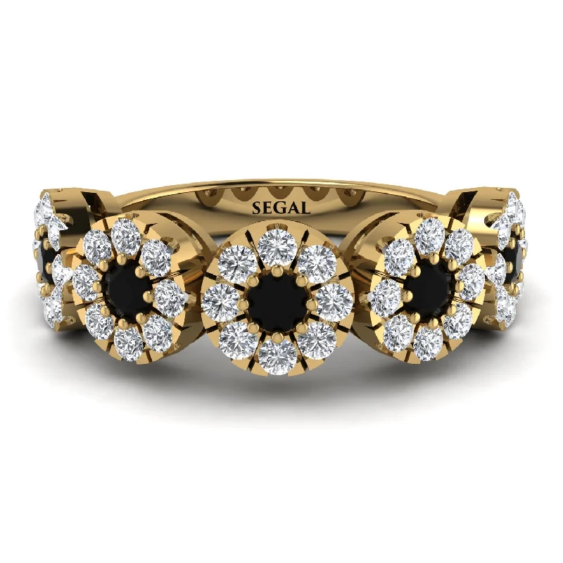 women's oval engagement rings-Black Diamond Blossom Of Eternity Wedding Ring - Yaretzi No. 7