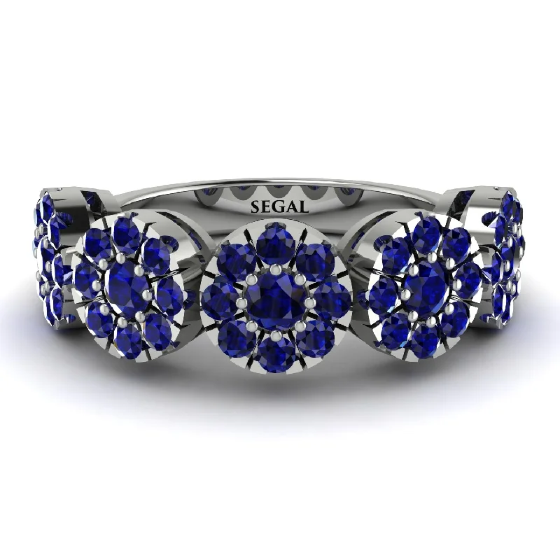 women's bezel setting engagement rings-Sapphire Blossom Of Eternity Wedding Ring - Yaretzi No. 75