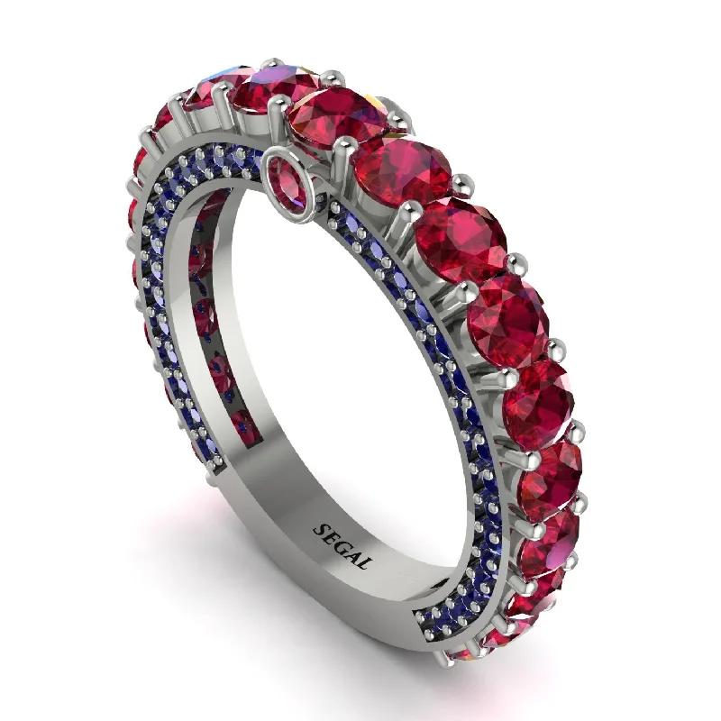 women's thick band engagement rings-Ruby Eternal Love Wedding Ring - Anaya No. 72