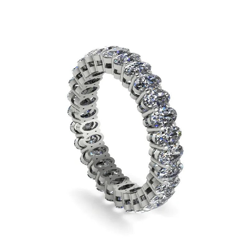 women's ethical engagement rings-Oval Diamond Classic Eternity Wedding Ring - Joy No. 3