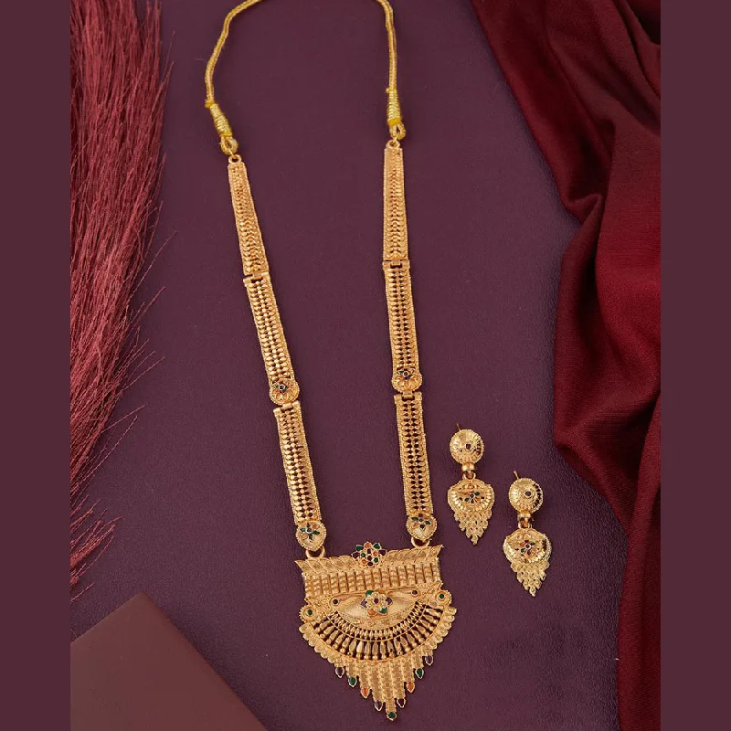 women’s gold necklaces-Kalpna Sales Gold Plated Meenakari Necklace Set