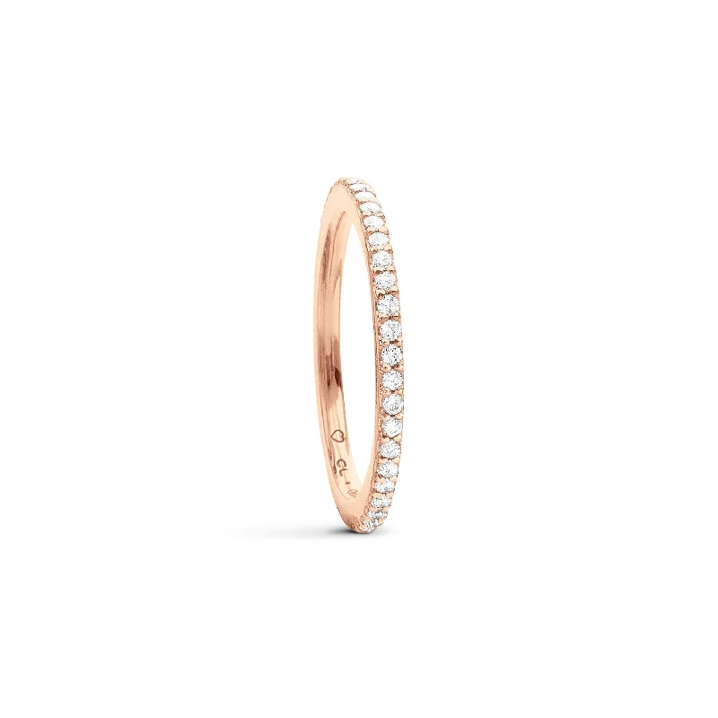 women’s diamond rings-Love Bands 18K Rosegold Ring w. Diamonds