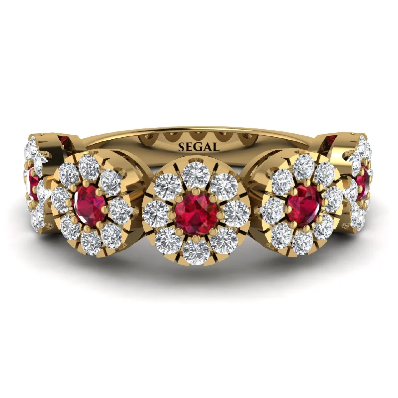 women's radiant cut engagement rings-Ruby Blossom Of Eternity Wedding Ring - Yaretzi No. 10