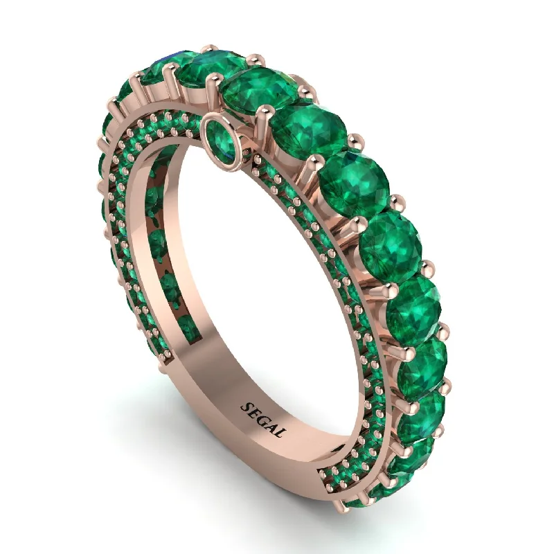 women's luxury engagement rings-Emerald Eternal Love Wedding Ring - Anaya No. 20