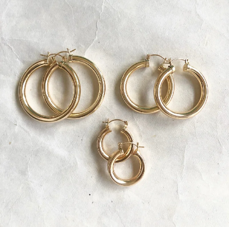 women's double hoop earrings-Talia  hoops