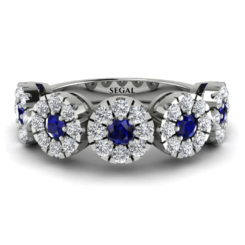 women's moissanite engagement rings-Sapphire Blossom Of Eternity Wedding Ring - Yaretzi No. 15