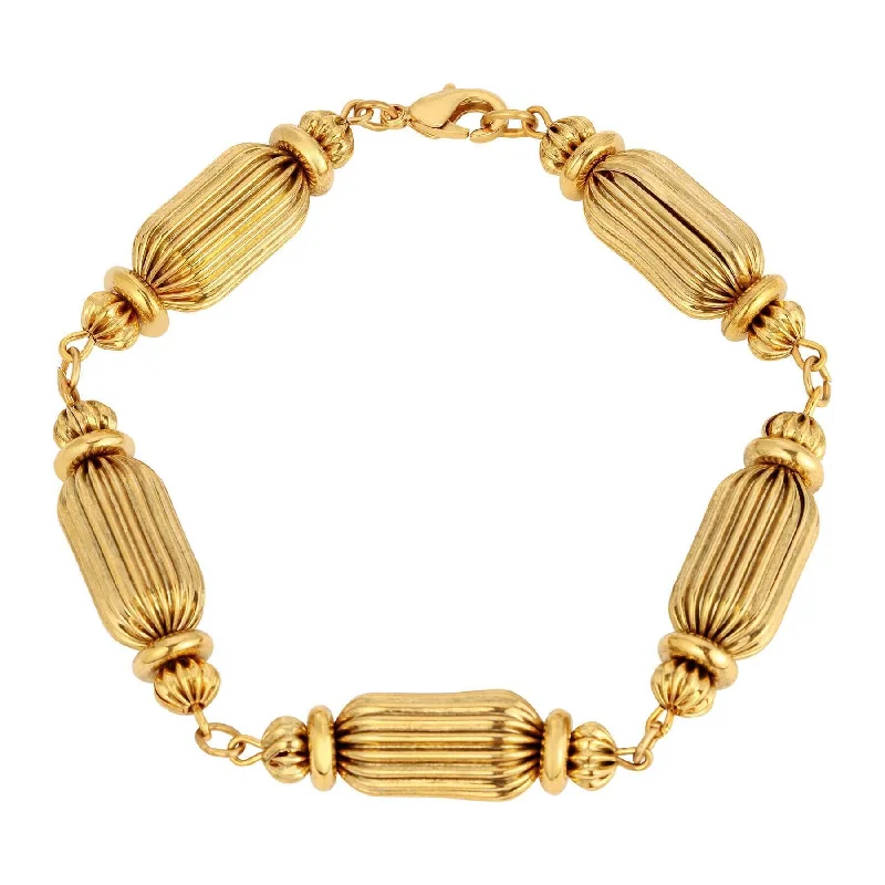 women's butterfly bracelets-1928 Jewelry Gold Rondelle Glam Beads Link Bracelet