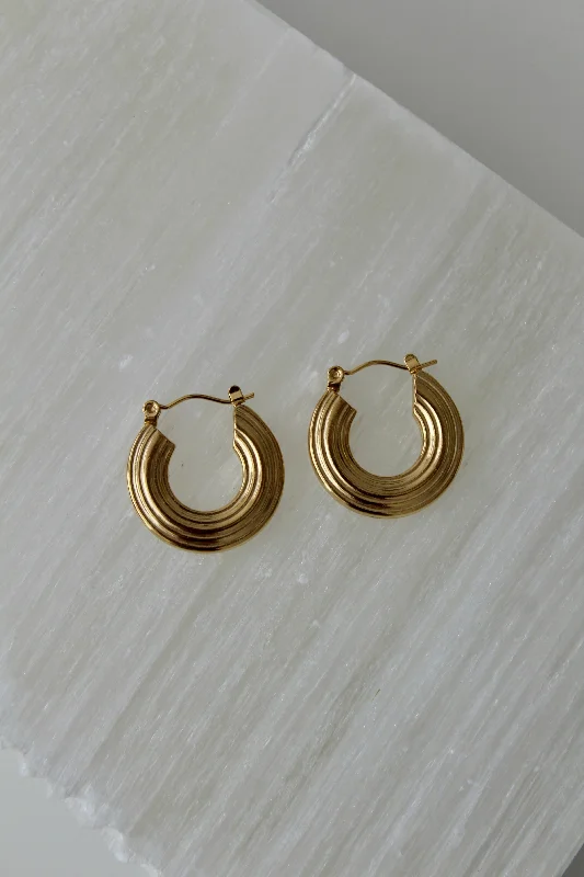 women's big earrings-Retro Glam Hoops