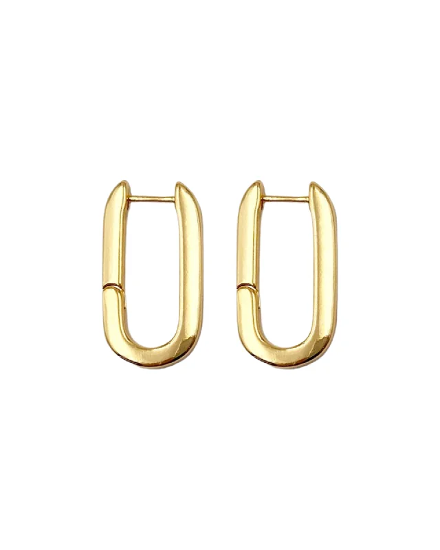 women's fancy earrings-Aya Oval Hoops