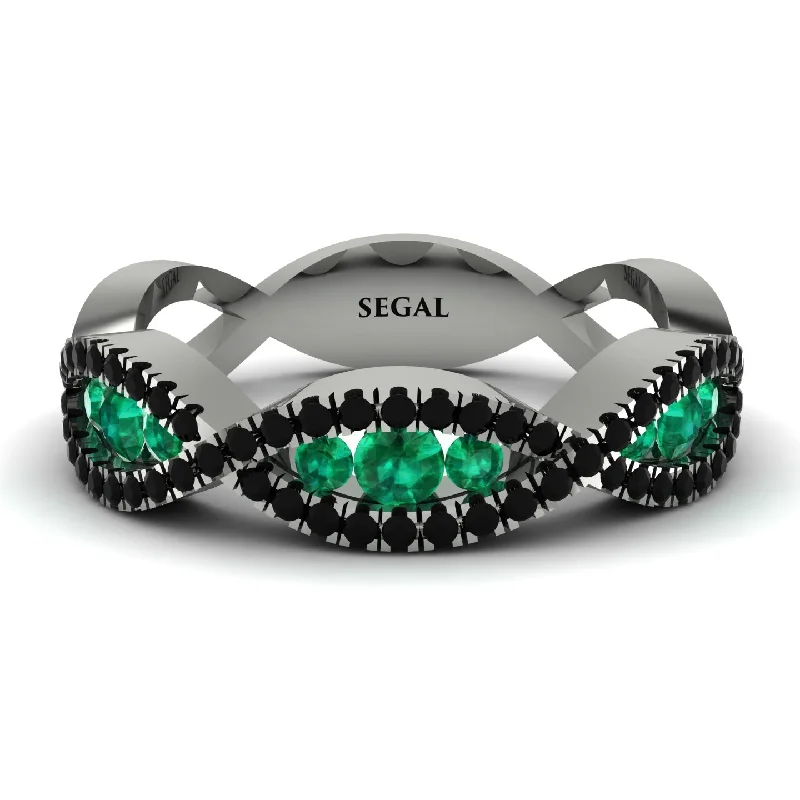 women's bold engagement rings-Emerald Eternal Embrace Wedding Ring - Jenna No. 36