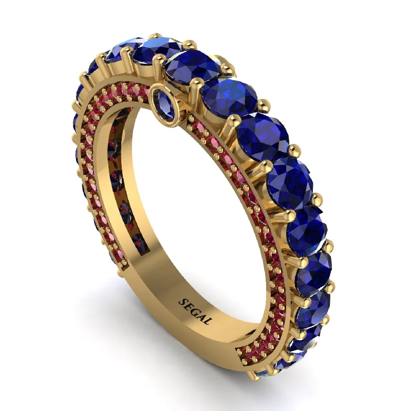 women's stacking engagement rings-Sapphire Eternal Love Wedding Ring - Anaya No. 58