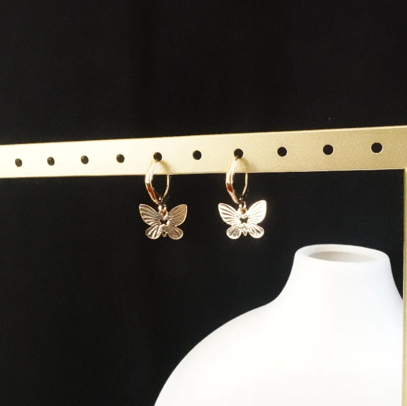 women's star earrings-Rose Gold Butterly Earring