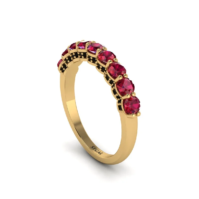 women's romantic engagement rings-Round Cut Ruby 14K Gold Wedding Ring  - Jimena No. 40