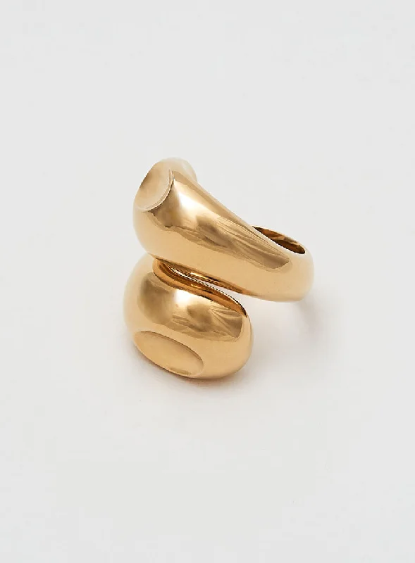 women’s pearl wedding rings-Egg 14K Gold Plated Ring