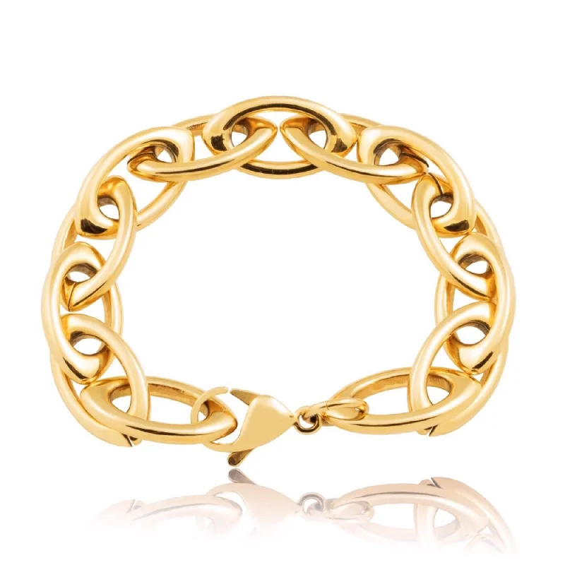 women's artistic bracelets-Frankie Oval Link Bracelet