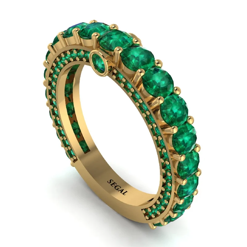 women's elegant engagement rings-Emerald Eternal Love Wedding Ring - Anaya No. 19