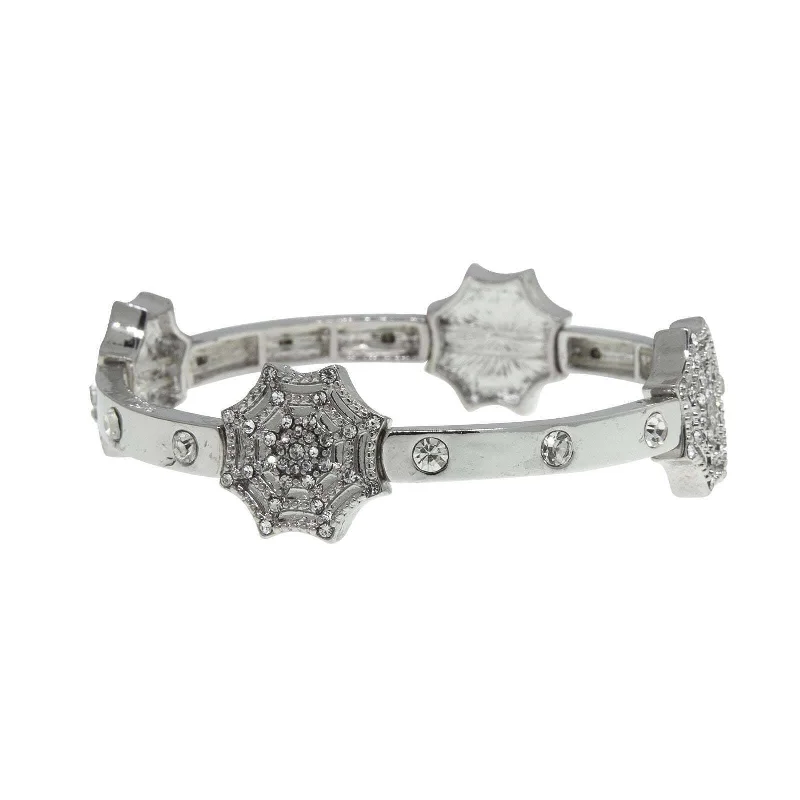 women's butterfly bracelets-1928 Jewelry Crystal Spider Web Stretch Bracelet