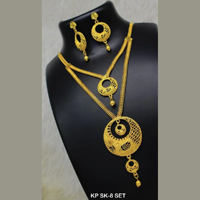 women’s birthstone pendant necklaces-Mahavir Forming Gold Necklace Set - KP SK-8 SET