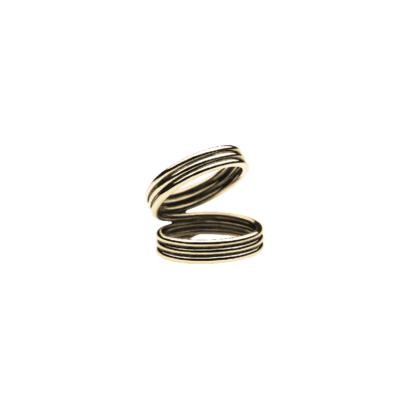 women’s wedding ring sets-Triple Mini Viper Ring Gold Plated