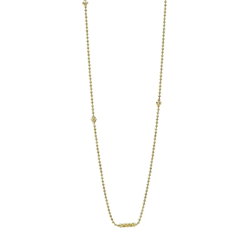 women’s vintage diamond necklaces-Caviar Gold Necklace