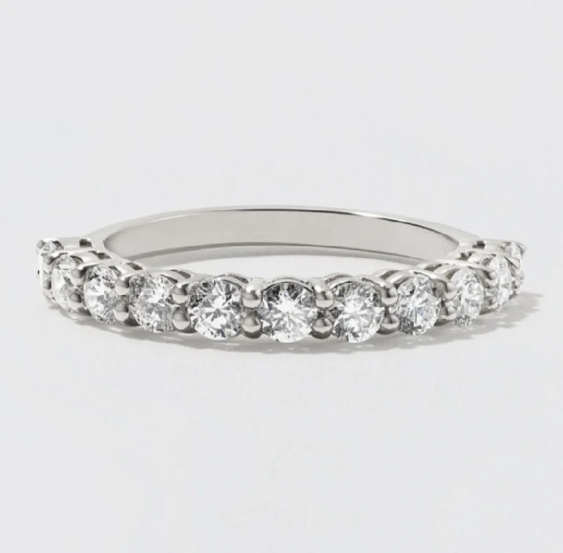 women’s simple gold rings-MEL 14K White Gold Ring w. Diamonds