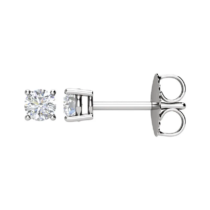 women's artistic earrings-Platinum 4.5mm Round 3/4 CTW (G-H,SI2-SI3) Diamond Basket Style Studs