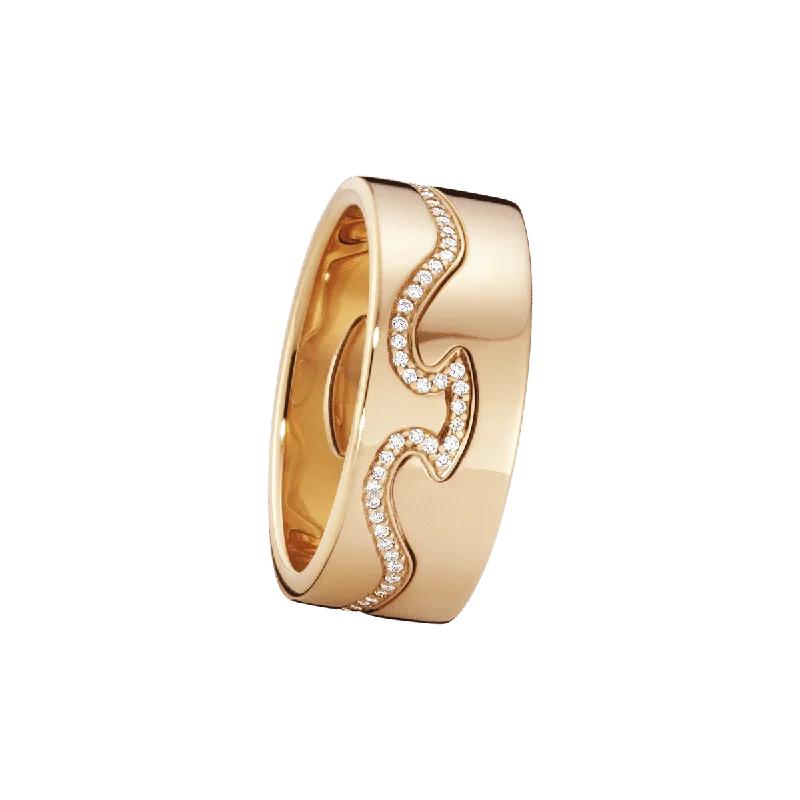 women’s halo rings-Fusion 18K Rose Gold Rings w. Diamonds