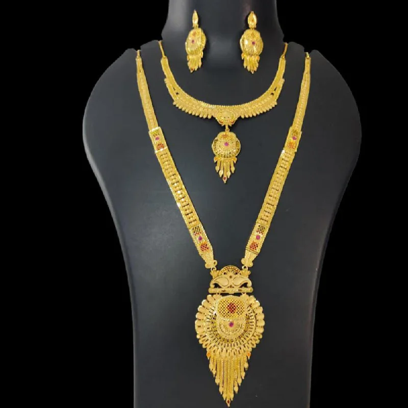 women’s pearl drop necklaces-Pari Art Jewellery Forming Double Necklace Set