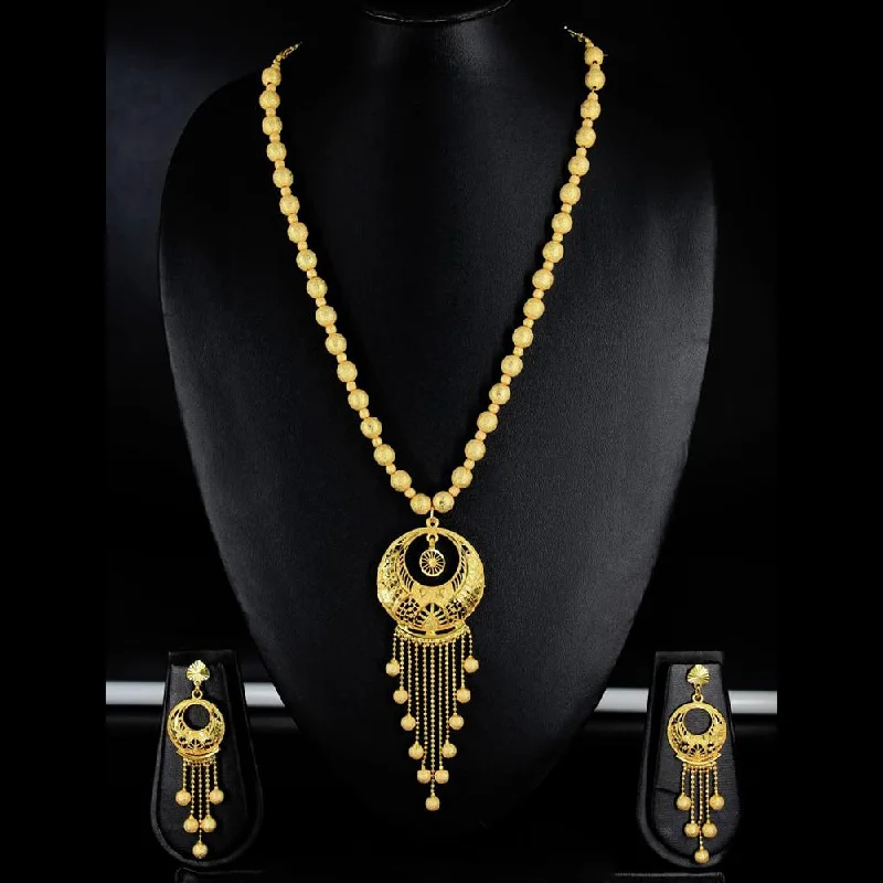 women’s layered gold necklaces-Mahavir Forming Gold Necklace Set - KP SK 19 SET