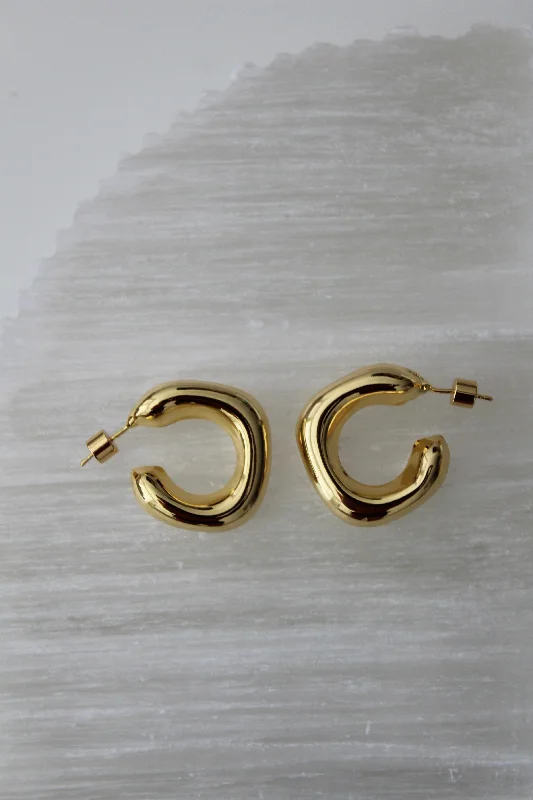 women's birth month earrings-Vienna Gold Hoops