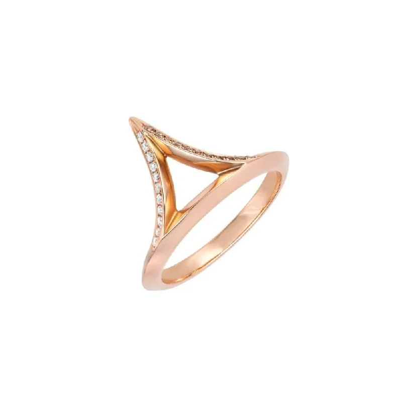 women’s mixed metal rings-ICON FINE Spire 18K Rosegold Ring w. Diamond