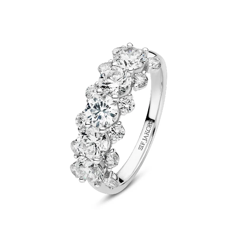 women’s romantic rings-Fior Grande 14K Whitegold Ring w. Lab-Grown Diamonds