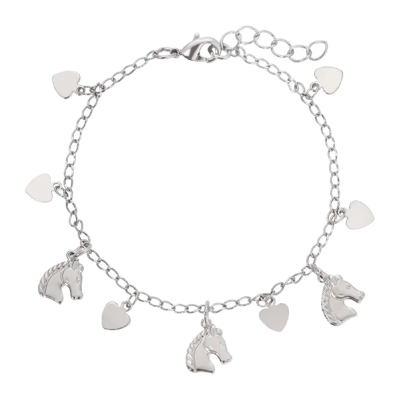 women's nature-inspired bracelets-1928 Jewelry Equine & Heart Charms Bracelet