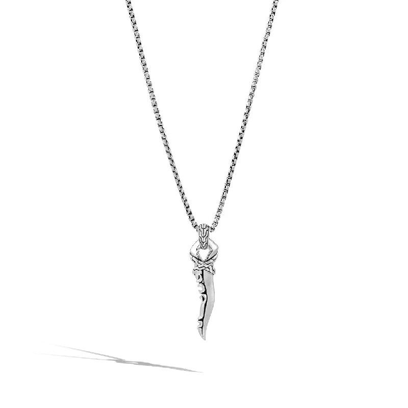 women’s bold chain necklaces-Classic Chain Keris Dagger Silver Pendant Necklace