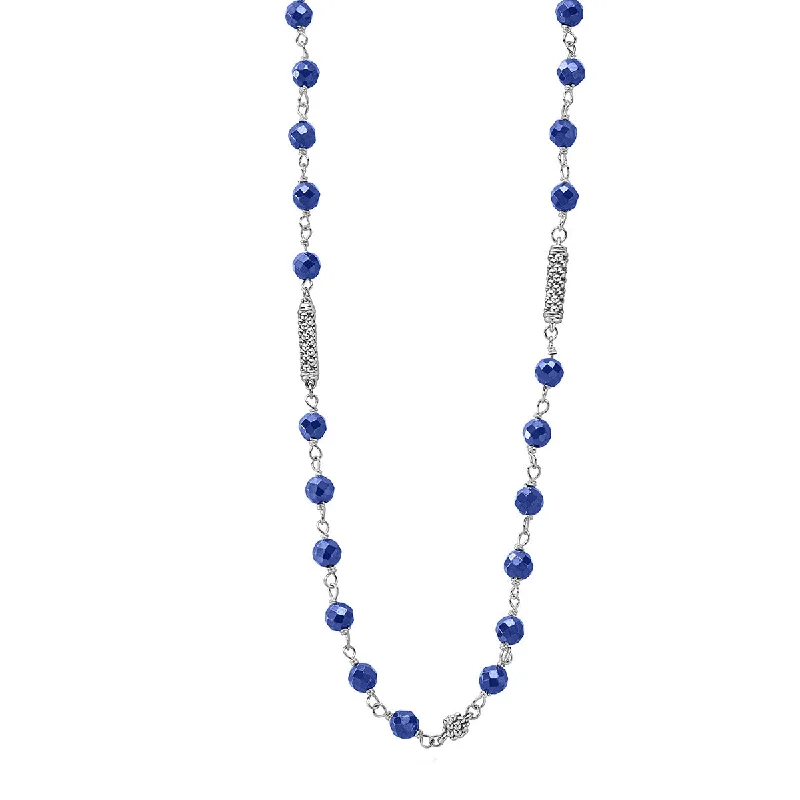 women’s diamond necklace sets-Ceramic Beaded 5 Station Chain Necklace