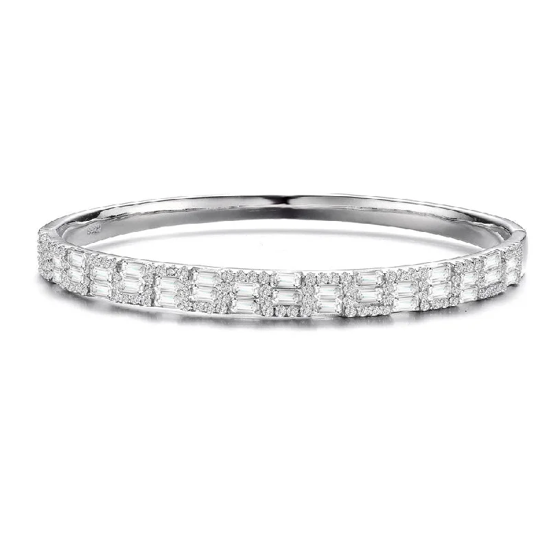 women's bangle bracelets-Renée Two Row Accent Bangle Bracelet