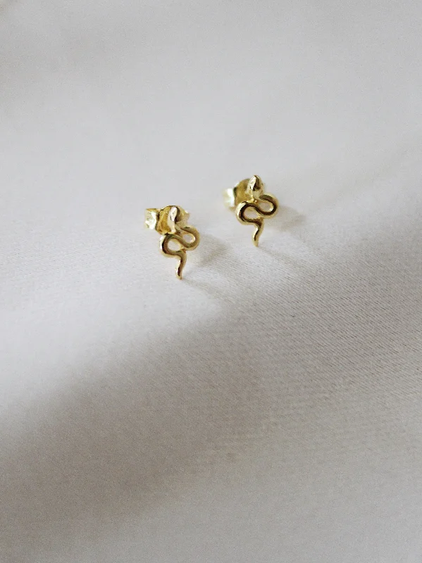 women's drop earrings-Mini Snake Studs